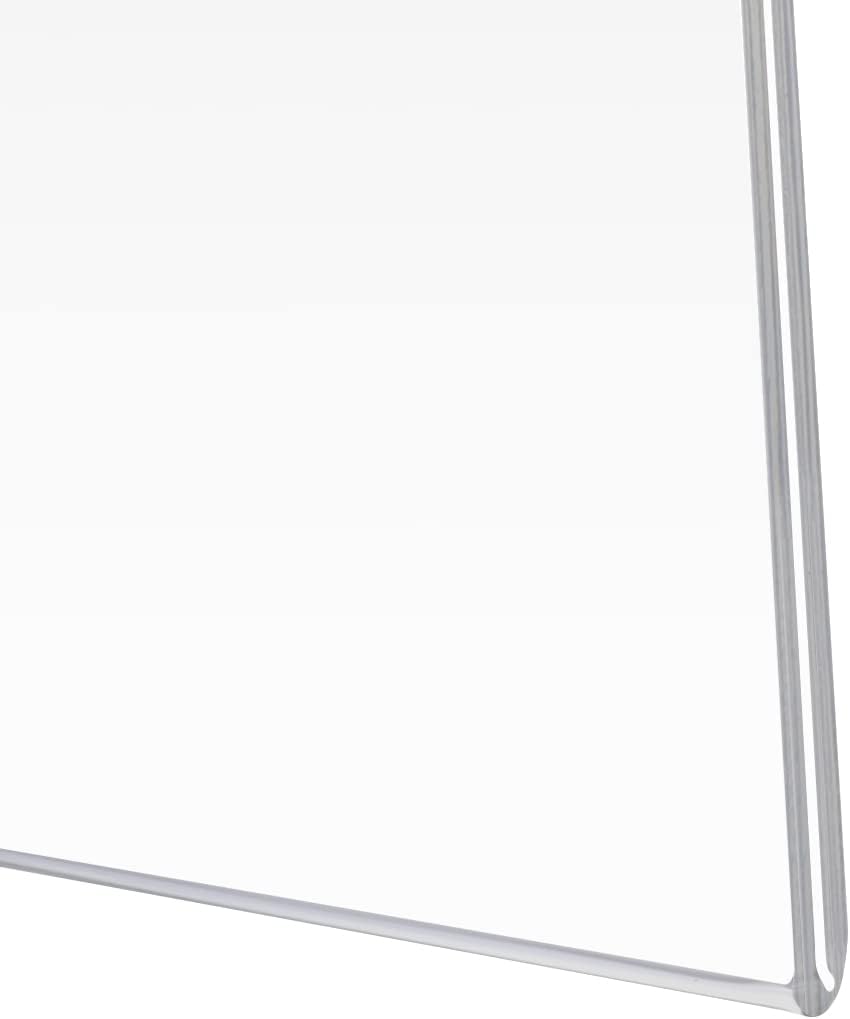 PecMuikee Acrylic Sign Holder 8.5x11, Wall Mount Acrylic Sign Holder and Plastic Paper Display Ad Frame bonus with 3M Tape and Mounting Screws for Restaurants, Office, Market, Library, Store, 6 Pcs