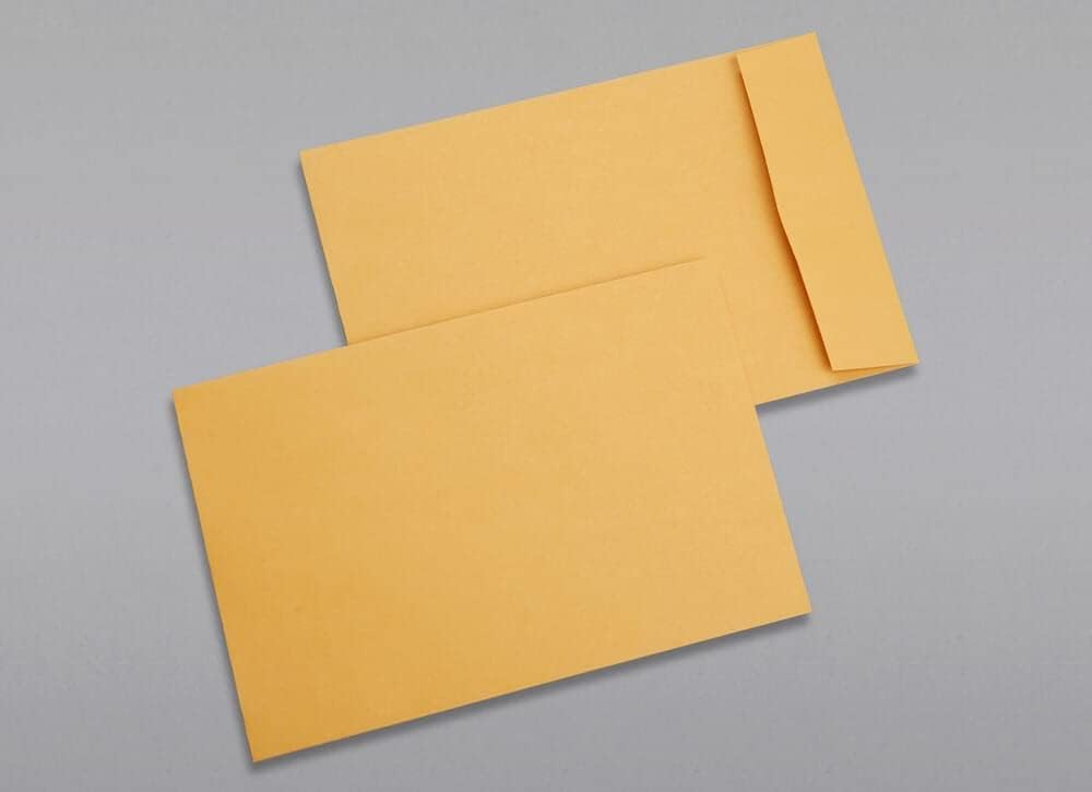 Limited Papers (TM) Booklet Envelopes, (Open Side) Brown Kraft, Gummed Seal, 28 Pound, Heavyweight, For Mailing And More. (100, 6 x 9.5) - Lumora Desk