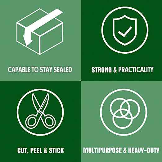 HERKKA Clear Packing Tape, 18 Rolls Heavy Duty Packaging Tape for Shipping Packaging Moving Sealing, Thicker Clear Packing Tape, 1.88 inches Wide, 65 Yards Per Roll, 1170 Total Yards
