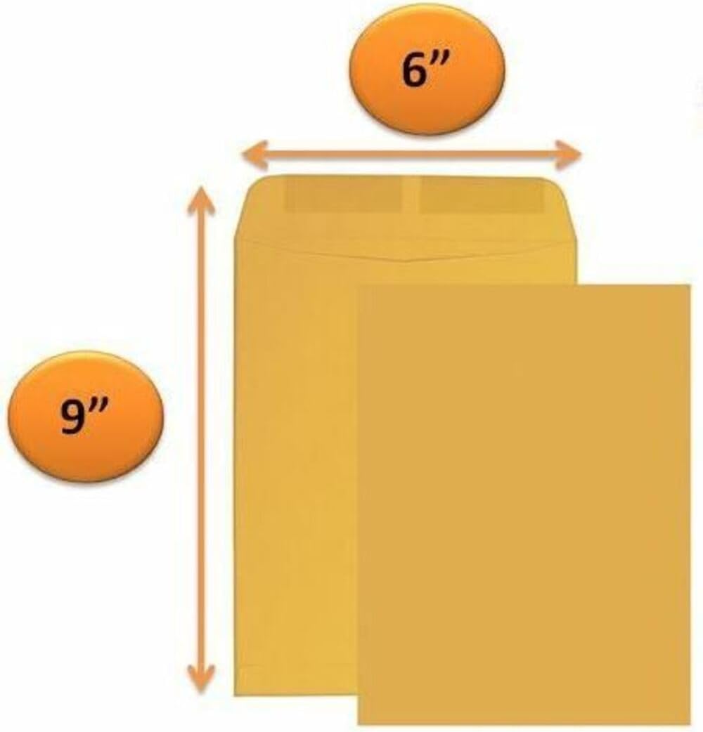 Catalog Envelopes (Open End), Brown Kraft, 28 Pound. 500 Per Pack. (Gummed, 6"x9") - Lumora Desk