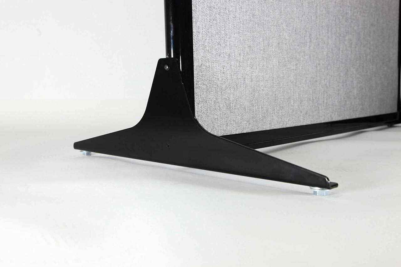 Versare Workstation Partition | Portable Wall Divider | Modern Office Cubicle | Free Standing Privacy Screen | Flexible Work Space | 99" x 70" W/Window, Charcoal Gray Fabric Panels