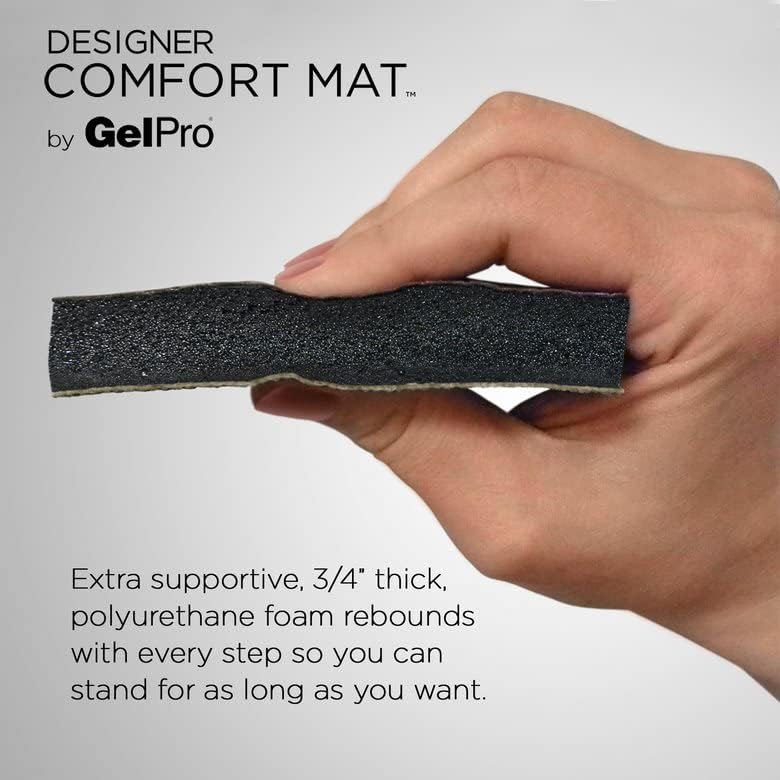 GelPro Designer Comfort Cushioned Anti-Fatigue Standing Kitchen Floor Mat, Padded Stain-Resistant, Waterproof, Non-Slip Comfort Padded Desk/Office Mat - Orchard Almond Kitchen Mat 20x48