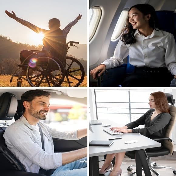 Ergonomic Memory Foam Lumbar & Seat Cushion Back,Tailbone Pain Relief