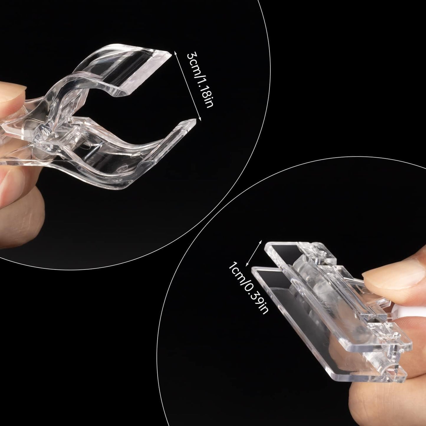 Daletu 30 PCS Clear Sign Clips for Merchandise Display, Plastic Retail Double Sided Sign Holder Clips, Acrylic Price Tag Sign Holders on Clothing Rack, Rotatable Pop Clamps for Sale Retail Display
