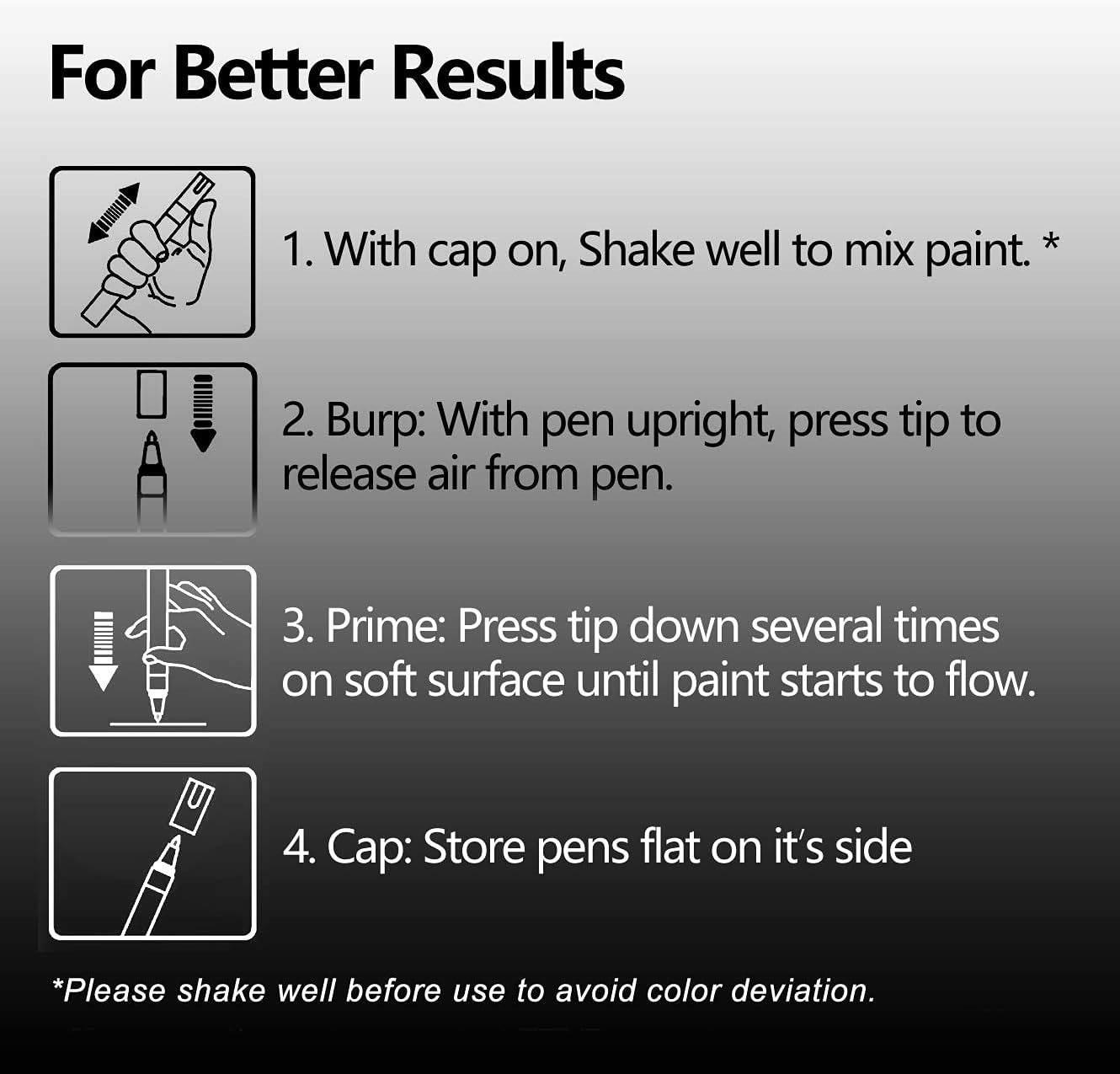 White Marker Paint Pens - 6 Pack Acrylic White Permanent Marker, 0.7mm Extra Fine Tip Paint Pen for Art projects, Drawing, Rock Painting, Stone, Ceramic, Glass, Wood, Plastic, Metal, Canvas DIY Crafts