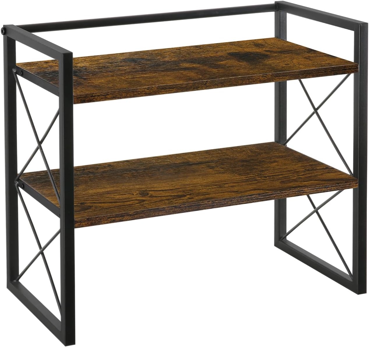 YINMIT Desktop Shelf Organizer, 2 Tier Office Shelves, Wood Desk Organizer Storage Rack and Freestanding Display Shelf for Office, Dormitory, Home