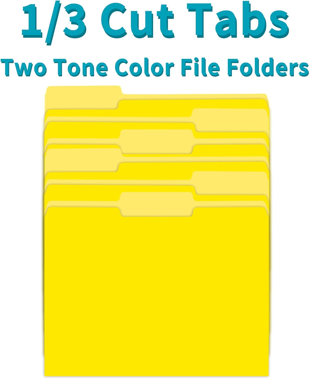 Two Tone Color File Folder 8.5 x 11 Inch,36 Packs Yellow File Folders,1/3 Cut Tab File Folder Letter Size, Assorted Colors,Manila File Folders for Office,School and Home,Organization