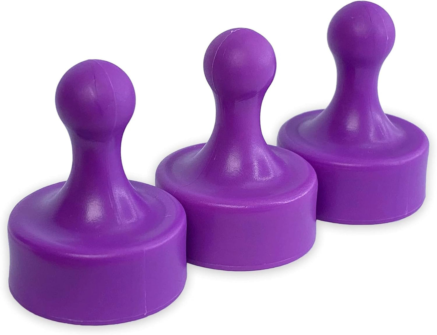 GLASSBOARD STUDIO Powerful Neodymium Magnets, Pawn-Shaped - Strong Fridge/Refrigerator and Whiteboard Magnet, Ideal for Office, Kitchen, Crafts - Rare Earth, Heavy Duty (3, Purple)