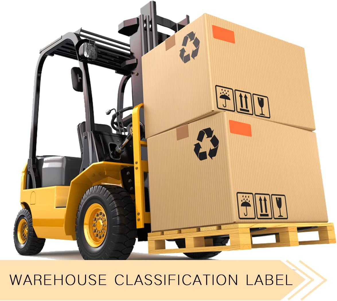 PARLAIM 5 X 3 inch Rectangle Inventory Labels Color Coding Stickers, 250PCS Permanent Sticker for Warehouse Moving Box Square Label (Salmon)