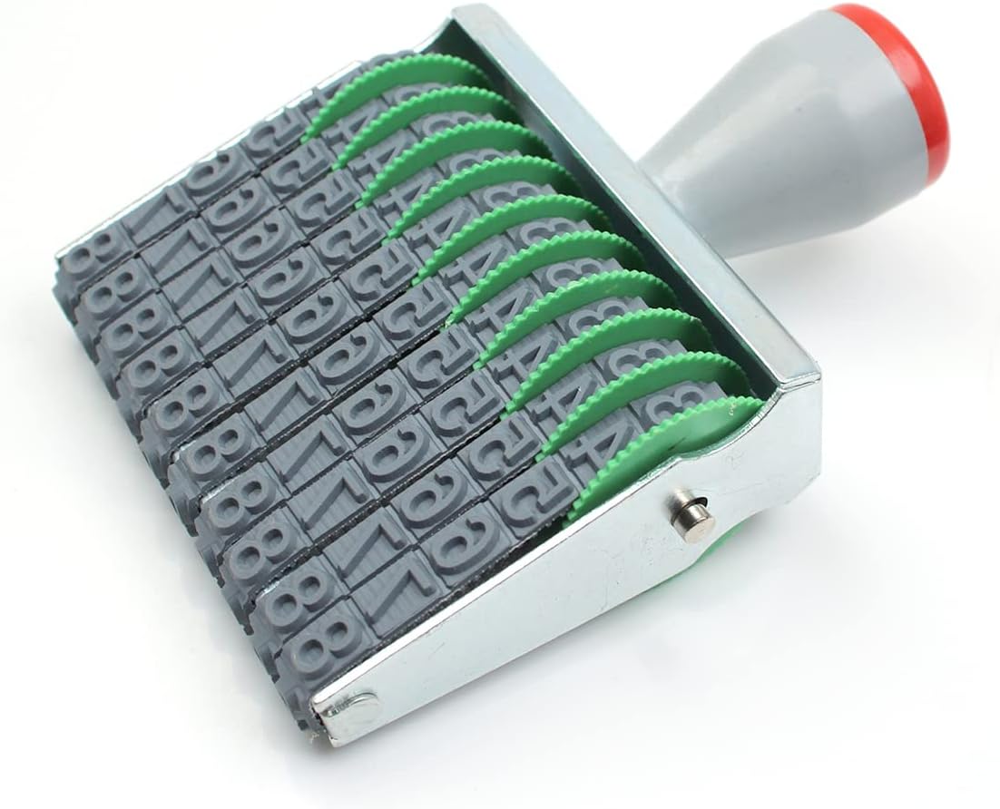 10 Digits Number Stamps Business Stamps Office Stamps Personalized Date Stamp Rubber Stamp Number Rubber Stamp Multi- Functional Creative Rolling Wheel Stamp Symbol Custom