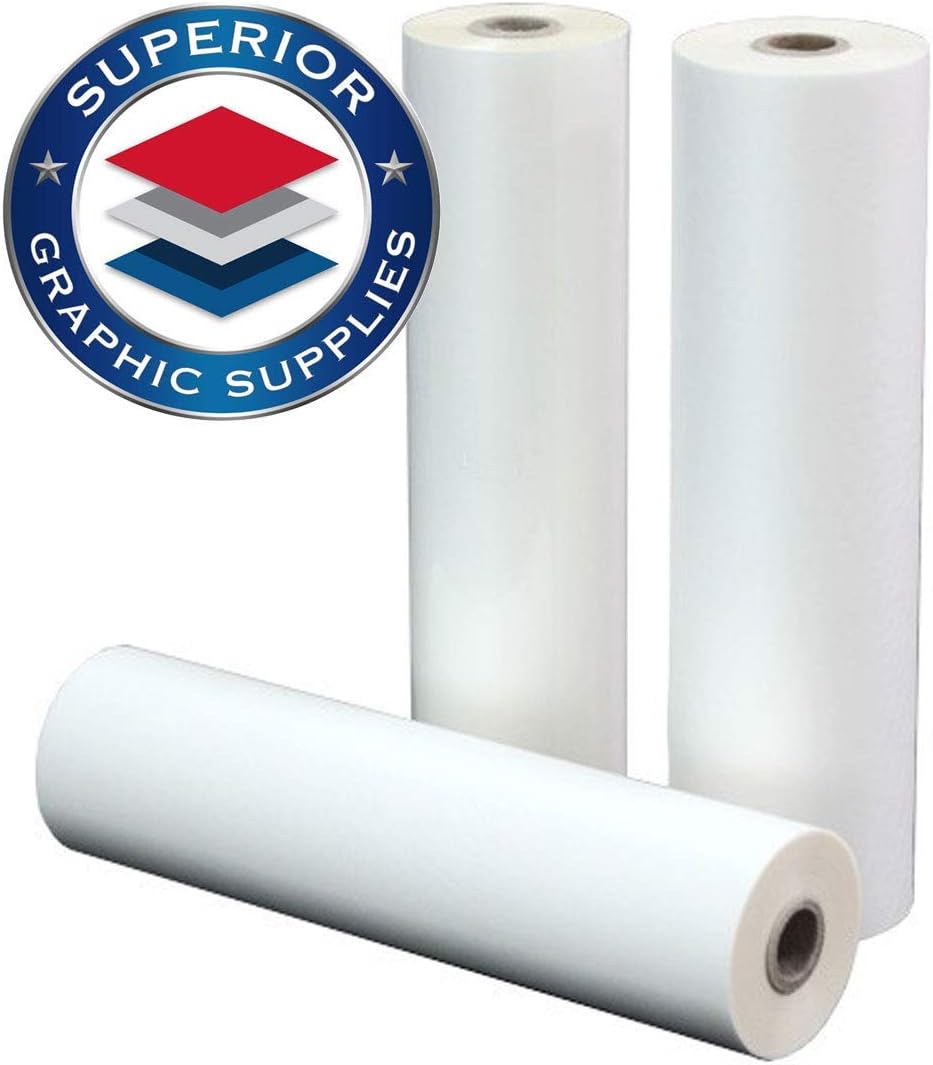 Superior Graphic Supplies PET Laminating Film Roll Premium Quality 10 Inches X 250 Feet - 1 Inch Core, 3 Mil / 0.003" Thick, Clear Gloss, 2 Roll Pack