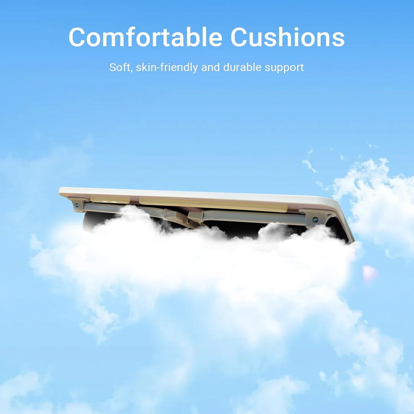 Lap Desk for Laptop with Cushion,Folding Laptop Desk for Bed with USB,Bed Desk,Portable Computer Lap Desk,23.62"*15.74",White