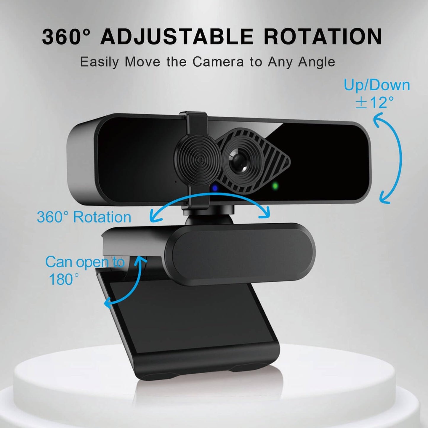 2K Webcam for PC, 85° View USB Computer Camera, with Noise Canceling Microphone & Privacy Cover, HD Web Cameras for Desktop Laptop Monitor Mac Streaming, Video Calling Webcams, 1pc cable organizer