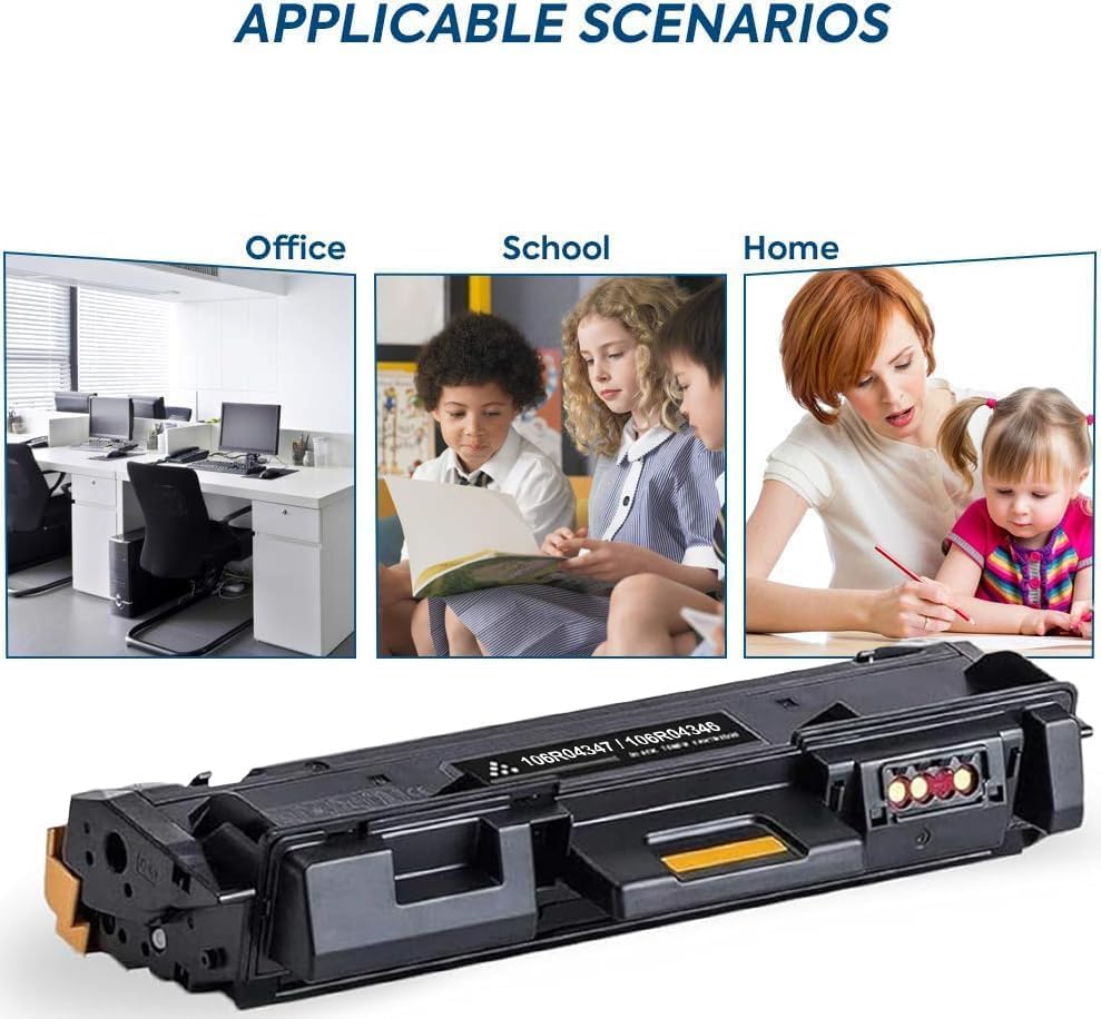 B205 B210 B215 Black Toner Cartridge Remanufactured Replacement for 106R04347 106R04346 for B205 MFP B205NI B210 B210DNI B215 MFP B215DNI Printers 3,000 Pages(2-Pack)