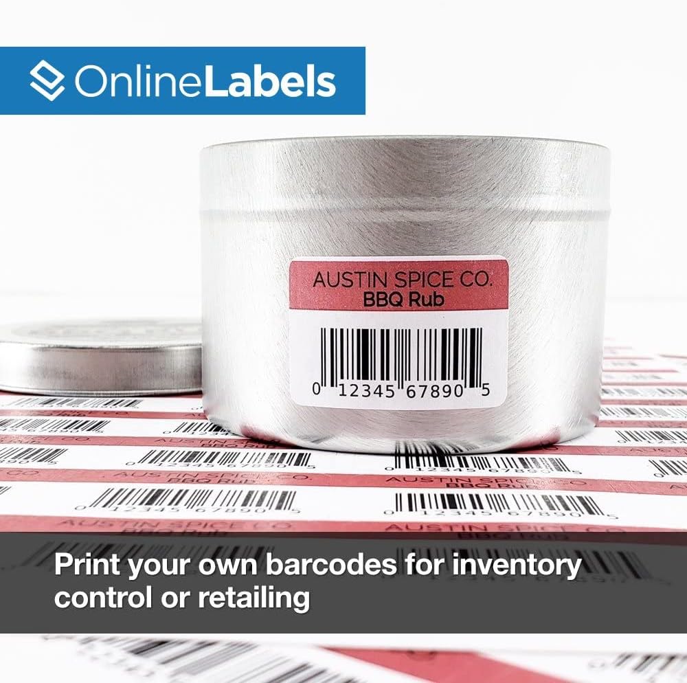 2 x 1 Rectangle Barcode Labels - Pack of 20,000 Labels, 500 Sheets - Inkjet/Laser Printer - Online Labels
