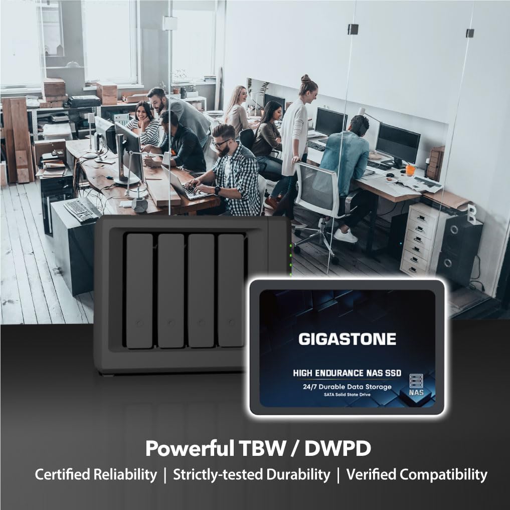 Gigastone 512GB NAS SSD Drive (2-Pack) 24/7 Durable TLC High Endurance RAID Data Storage Network Attached Storage 2.5" SATA Internal Solid State Hard Drives