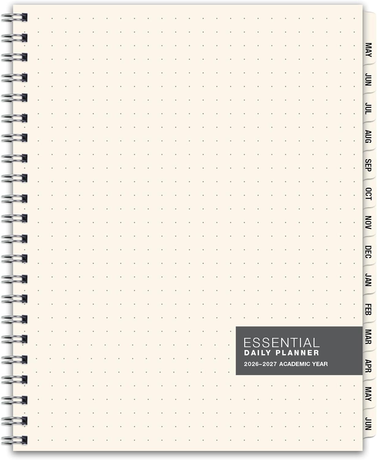 ESSENTIAL 2026-2027 Monthly & Weekly Planner with Tabs, 8.5"x11": 14 Months (May 2026 - June 2027), Professional, Simple, Easy-to-Use Design and Frosted Poly Cover for Extra Protection (Frosted)