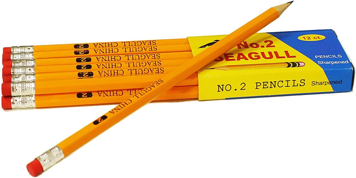 Seagull 288 PCS Pre-sharpened Pencils with Erasers, Bulk Graphite Pencils for Back to School Teacher Supplies, NO.2 Number 2 HB Pencils for Writing Drawing Sketching, Kids Party Favors