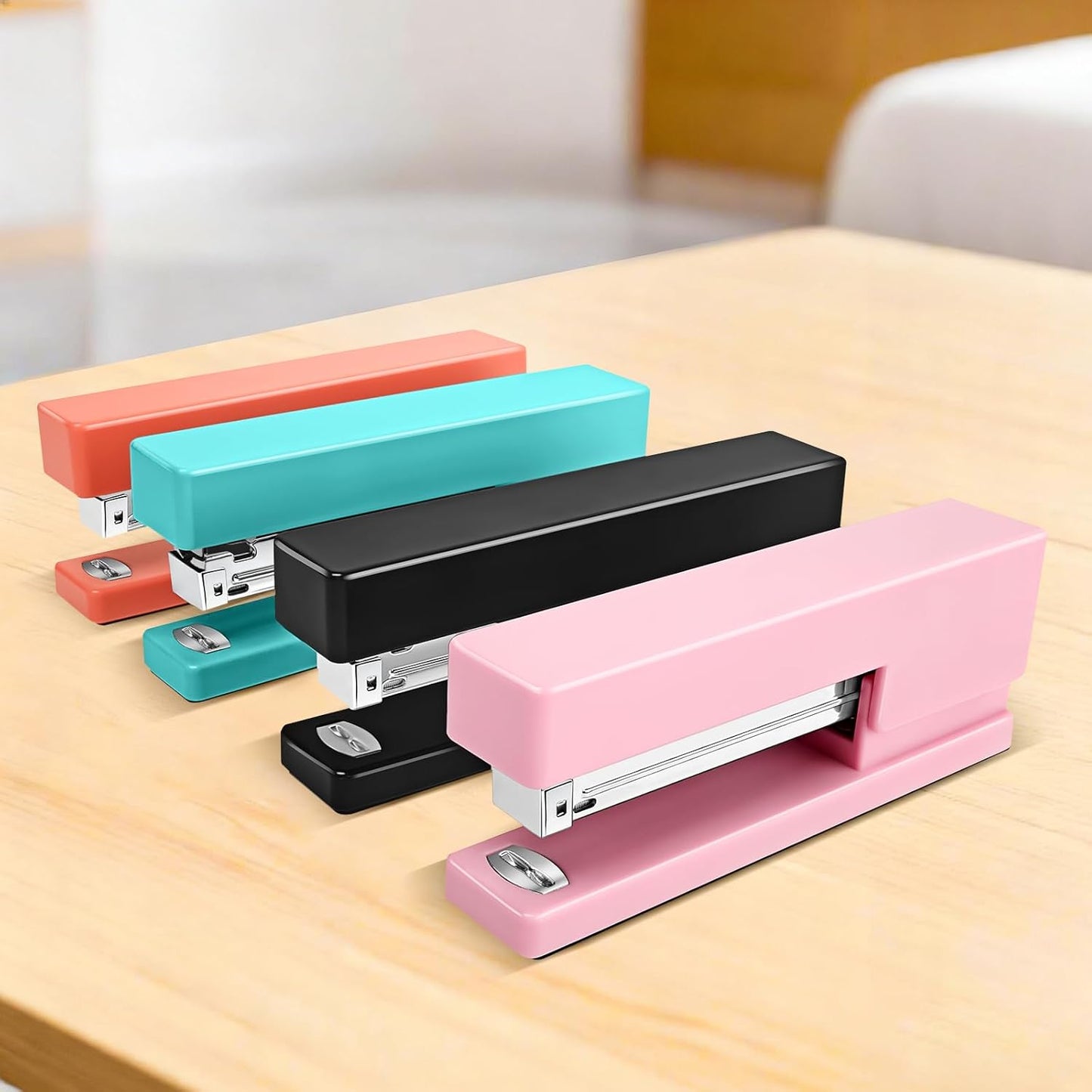 Office Desktop Stapler - 25 Sheet Capacity with 830 Staples and Staple Remover,Staplers for Desk,Non-Slip for School, Home, Orange
