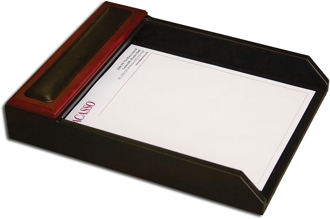 Dacasso Rosewood and Leather Desk Set, 8-Piece