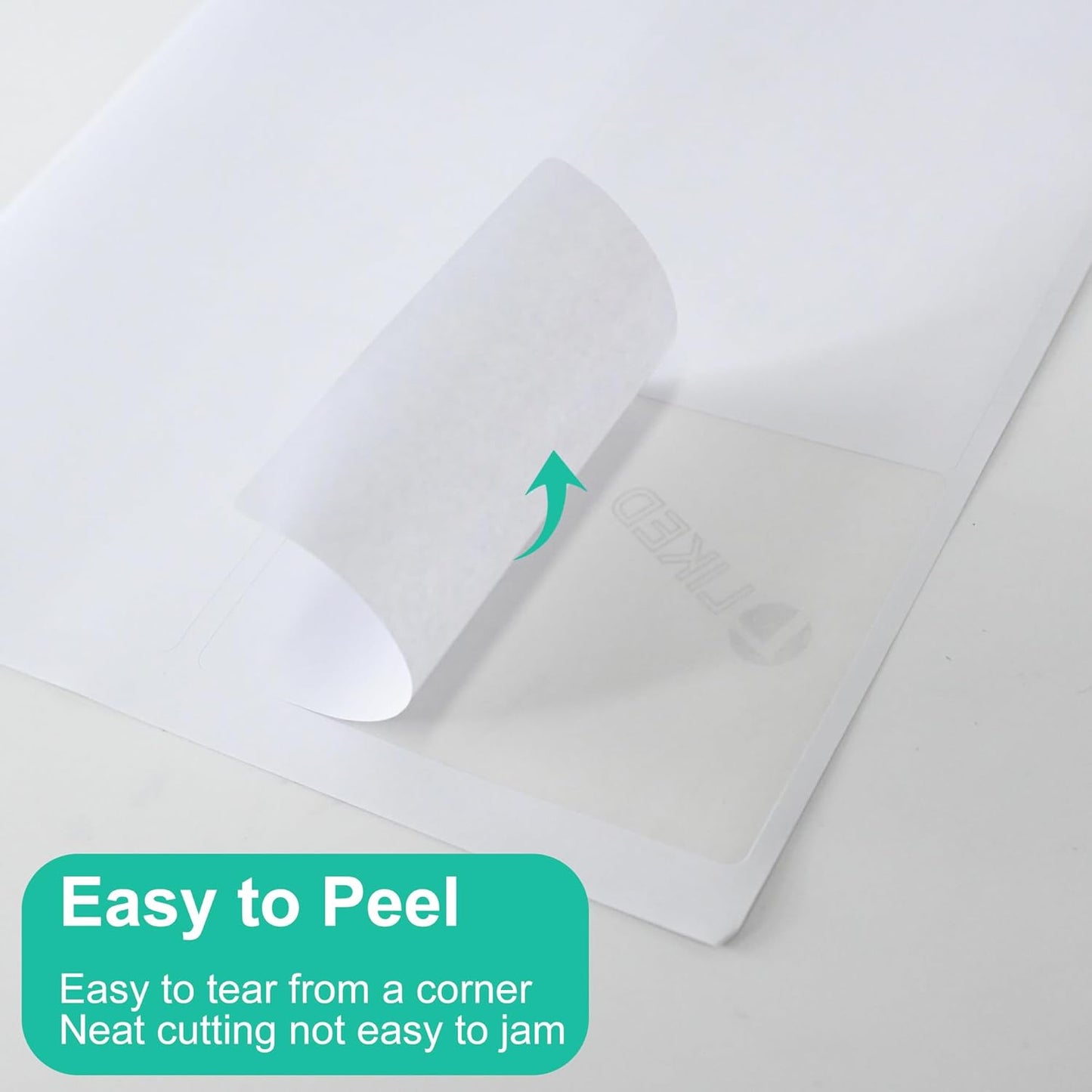 L LIKED 3-1/3" x 4" Printable White Sticker Labels, 300 Labels for Laser/Inkjet Printing - Matte (300 Labels, 50 Sheets)