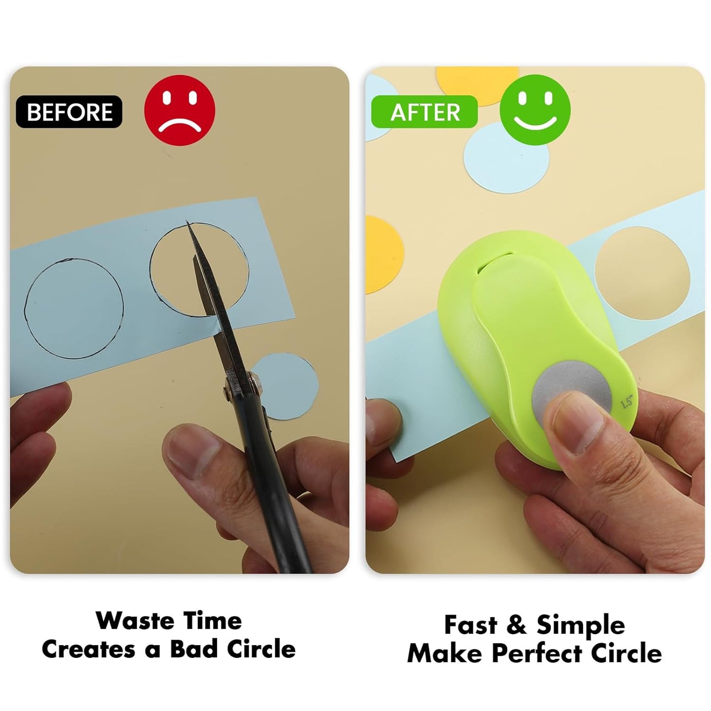 LOONENG 1.5 Inch Circle Hole Punch - Create Perfect Circles for Handmade Craft Projects - Ideas for Scrapbooking, Card Making, DIY Photo Albums, Gift Tags, Homemade Confetti