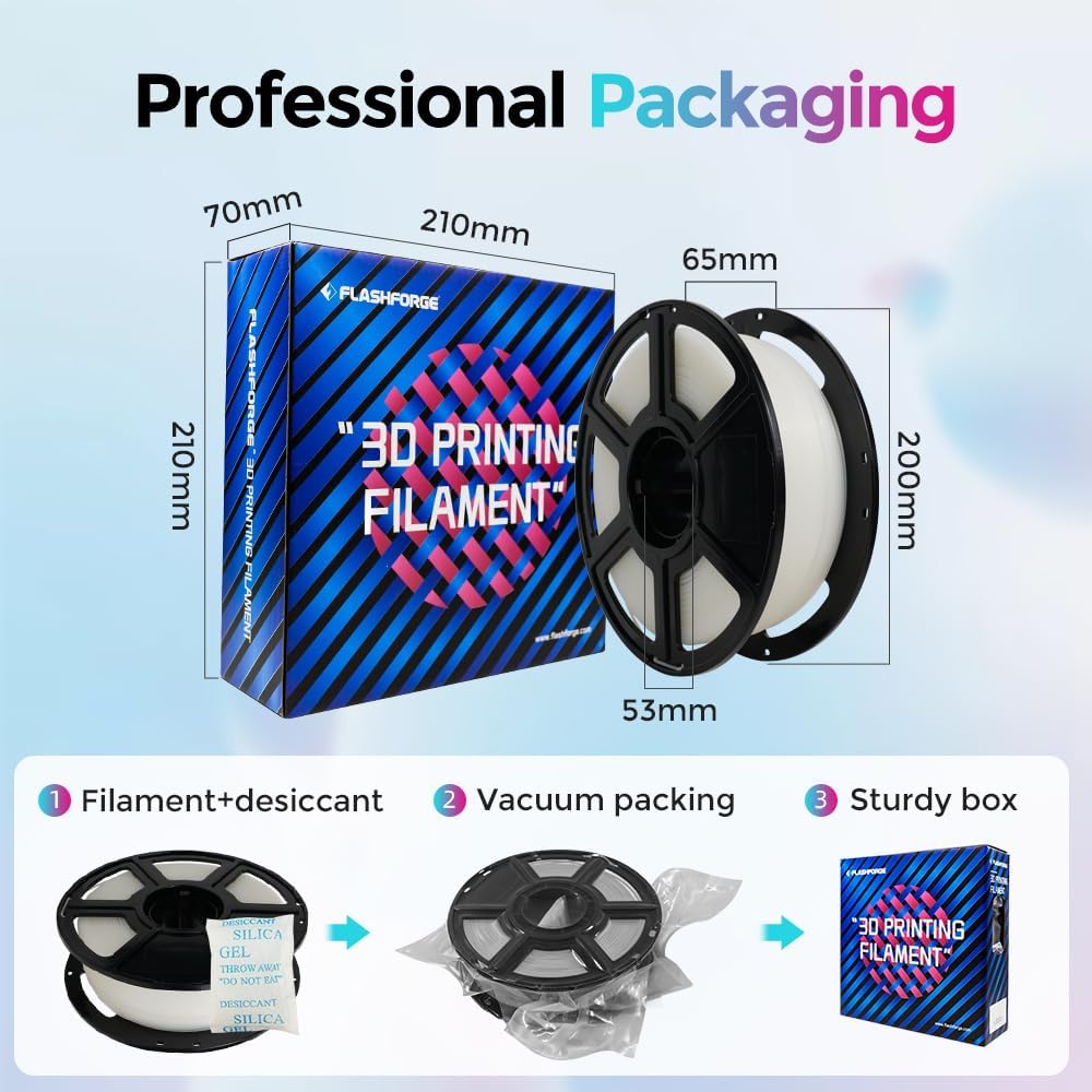 FLASHFORGE Rapid PLA Filament 1.75mm, High Flow Speedy 3D Printer Filament, Experience Exceptional Performance with 500mm/s High-Speed Printing, Neatly Wound & Top-Notch Filament (Natural)