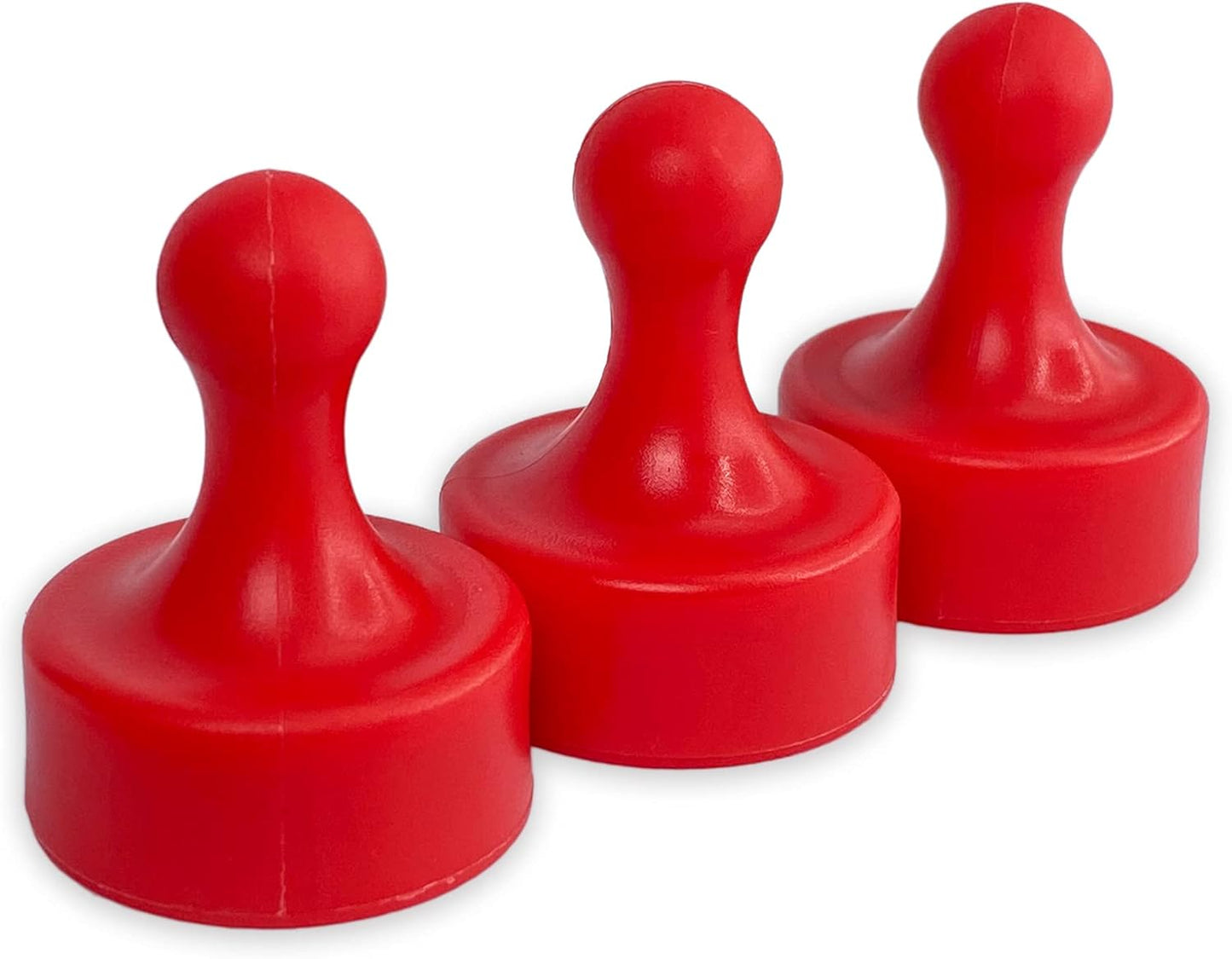 GLASSBOARD STUDIO Powerful Neodymium Magnets, Pawn-Shaped - Strong Fridge/Refrigerator and Whiteboard Magnet, Ideal for Office, Kitchen, Crafts - Rare Earth, Heavy Duty (3, Red)