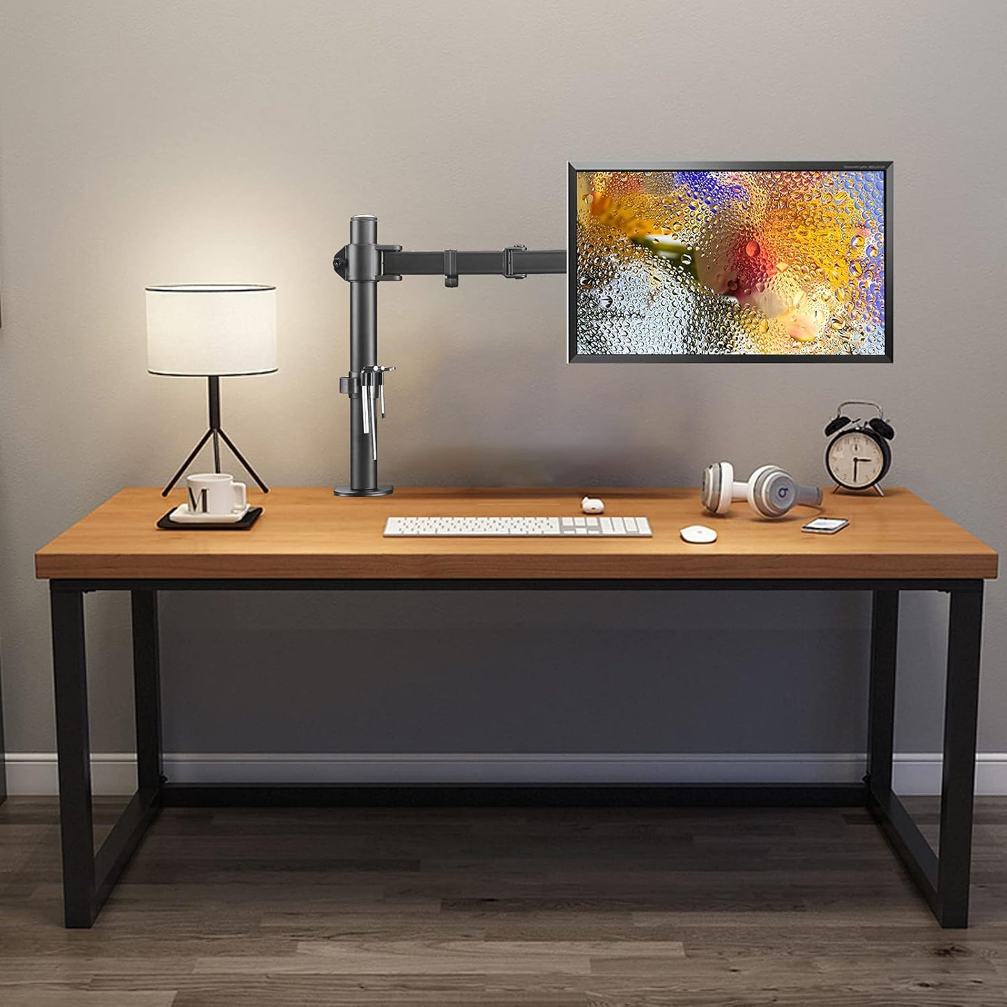 Suptek Single LED LCD Monitor Desk Mount Heavy Duty Fully Adjustable Monitor Stand for 1 / One Screen up to 27 inch