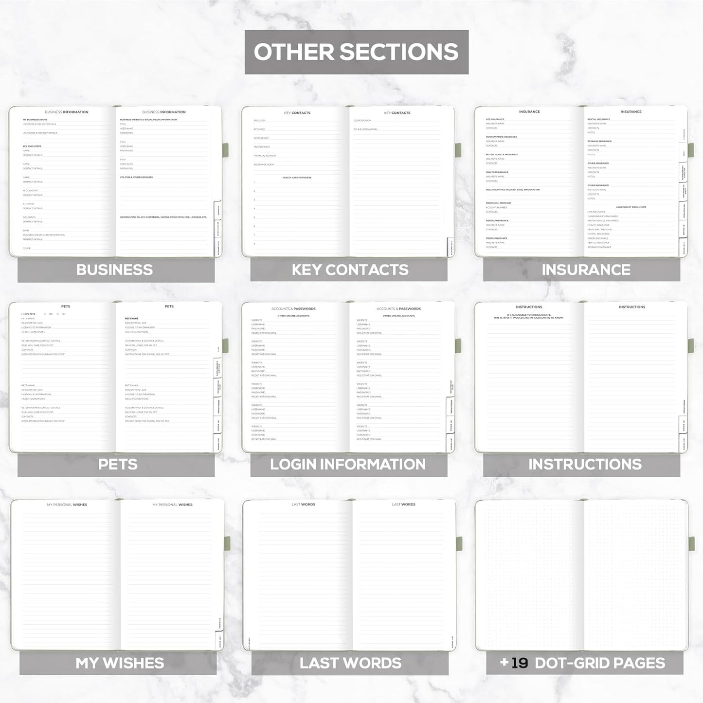 Clever Fox Large End of Life Planner – Guided Final Arrangements Organizer Notebook for Instructions, Beneficiary Info, Will Preparation, Last Wishes & Funeral Planning – 8.5" x 11" (Cypress)