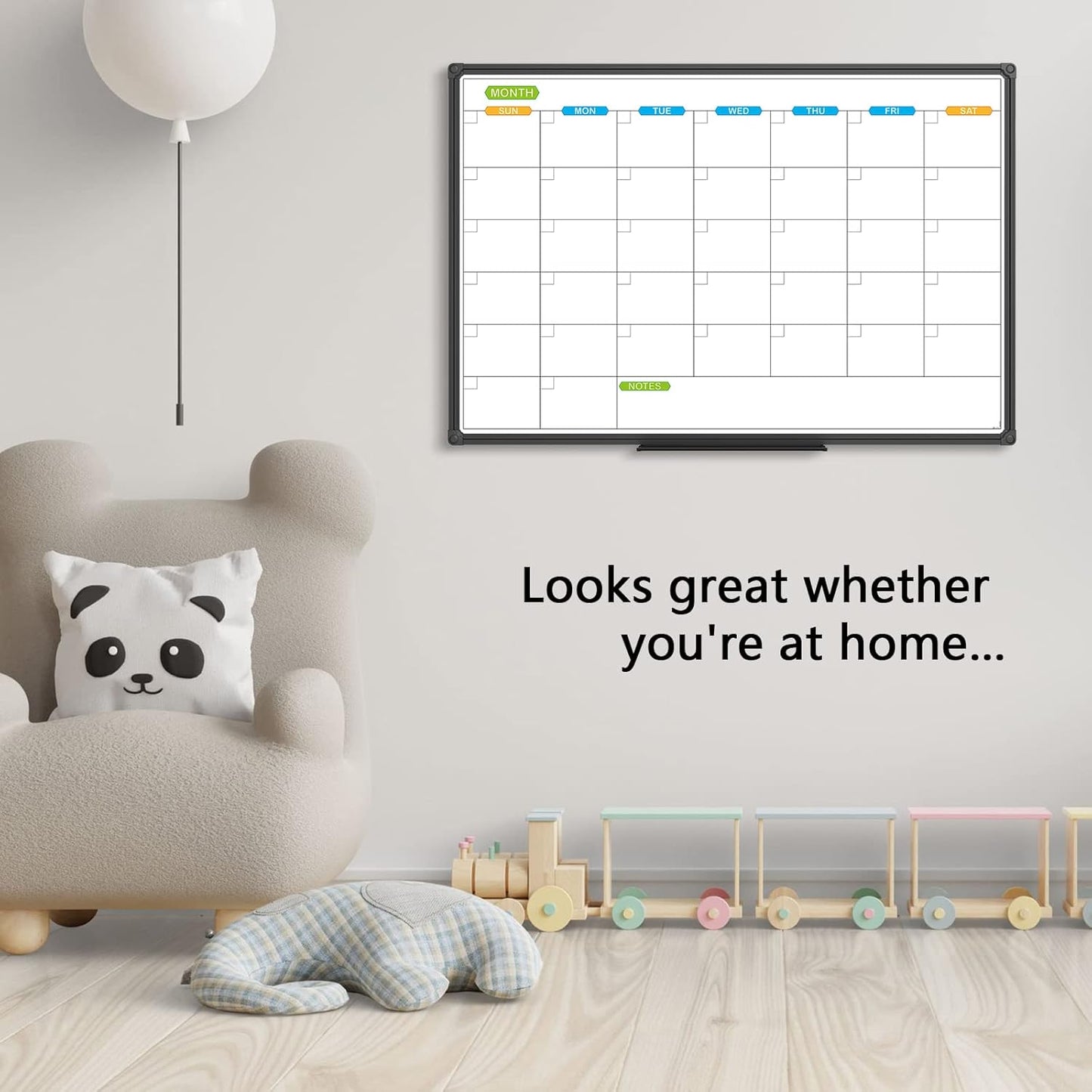 JILoffice Dry Erase Calendar Whiteboard - Magnetic White Board Calendar Monthly 36 X 24 Inch, 2 Pack, Black Aluminium Frame Wall Mounted Board for Office Home and School - Lumora Desk