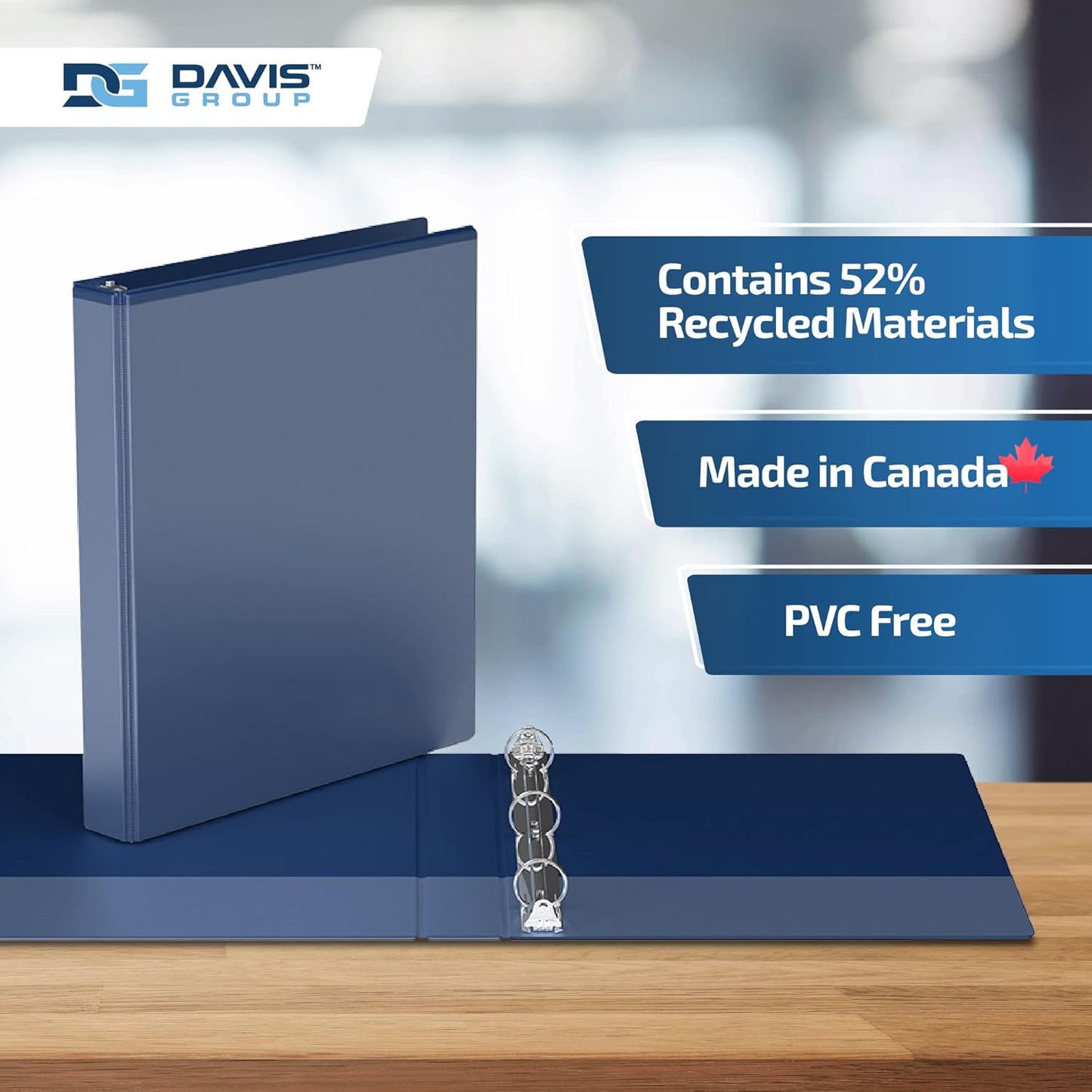 Easyview Premium 3-Ring Binders with Clear-View Covers and Round Rings, Binders for School or Office, 1 Inch, Pack of 6, Royal Blue