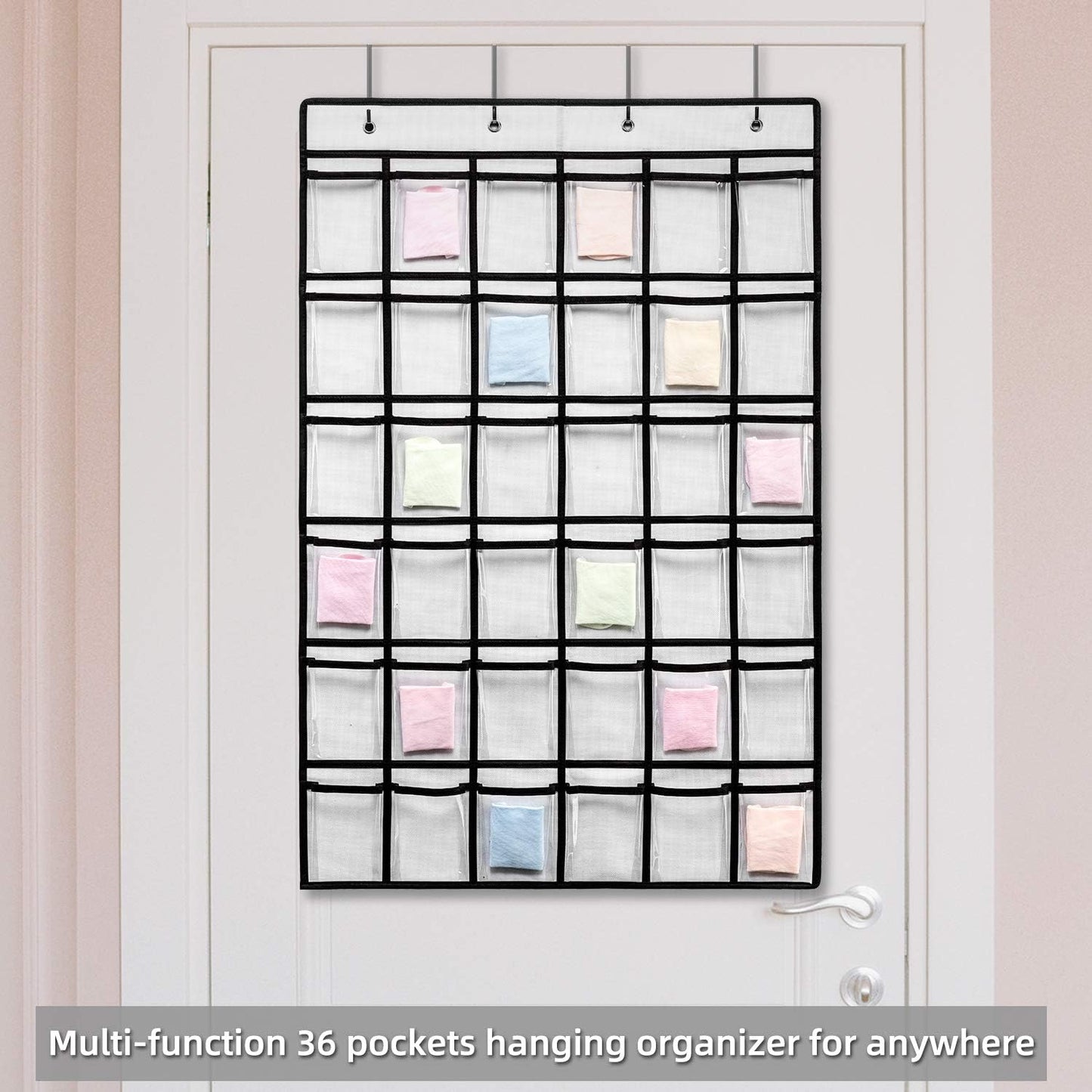 2 Pack 36 Pockets Classroom Pocket Chart for Cell Phone Calculator Holder,Clear Pocket Chart Organizer for Classroom Cellphone Storage with 36 Number Sticker Size:38.5x25.7 Inch (White-2pack)