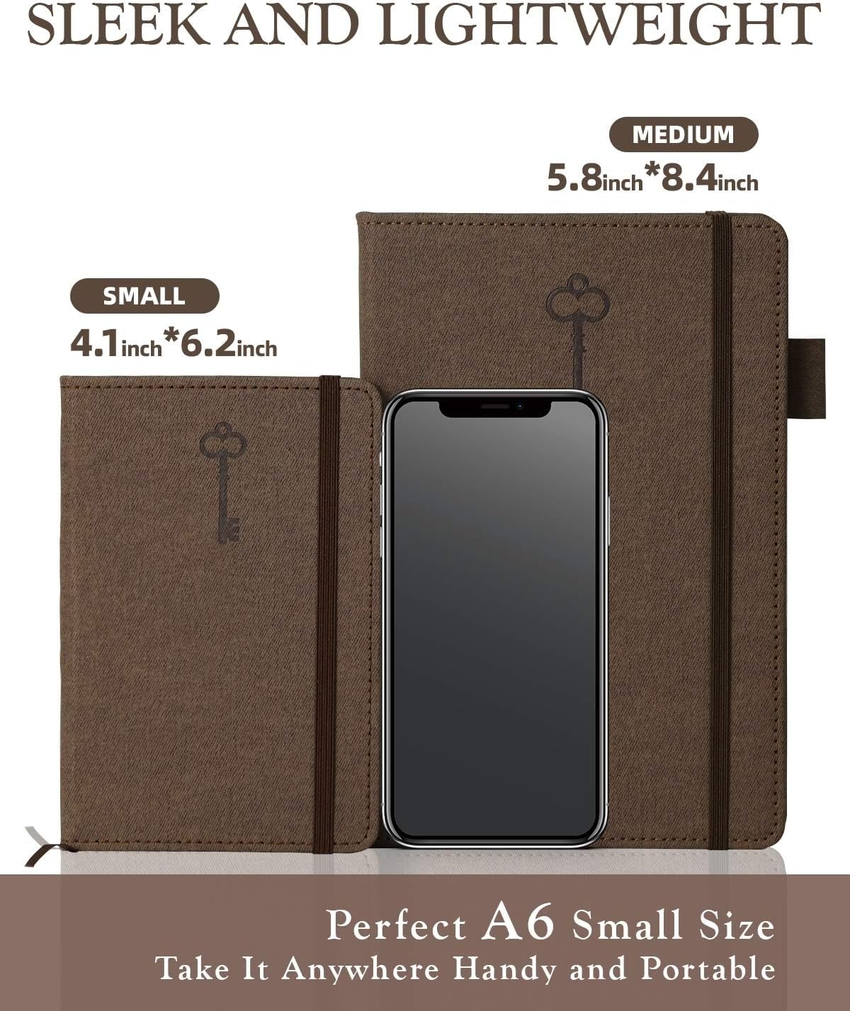 Password Keeper Book with Colorful Alphabetical Tabs, Hardcover Password Log-book for Internet Password and Website Address, 4.1 x6.2 ''Password Notebook for Office (Chocolate, Small)