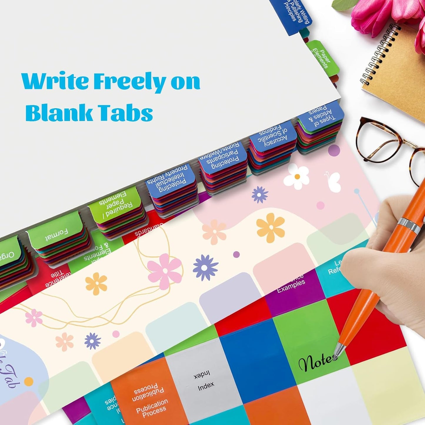 Index Tabs for the APA Publication Manual 7th Edition, Book Tabs of The American Psychological Association (Book not Included), 82 Printed Tabs for Every Chapter, Laminated & Color-Coded