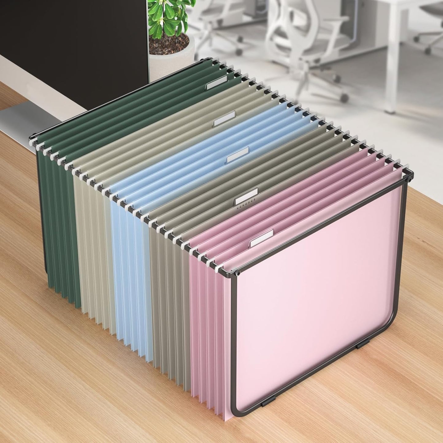 Hanging File Folder Frame 2 Sets, Legal/Letter Size,15.2“W 9.25”H,Hanging Folders Holder for Desktop Organizer and Metal Rail in Filing Cabinet Drawer