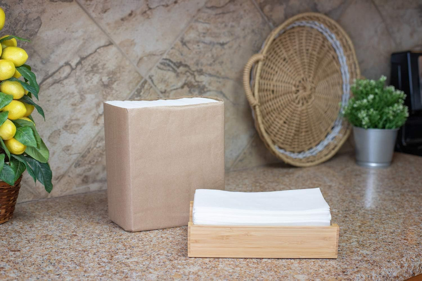 400 Paper Towels Cloth-Like Hand Tissue Paper Napkins, Disposable Hand Towels for Bathroom Guests, Disposable Face Towel for Guest, Washcloths or Dinner Napkin, Made in USA, White