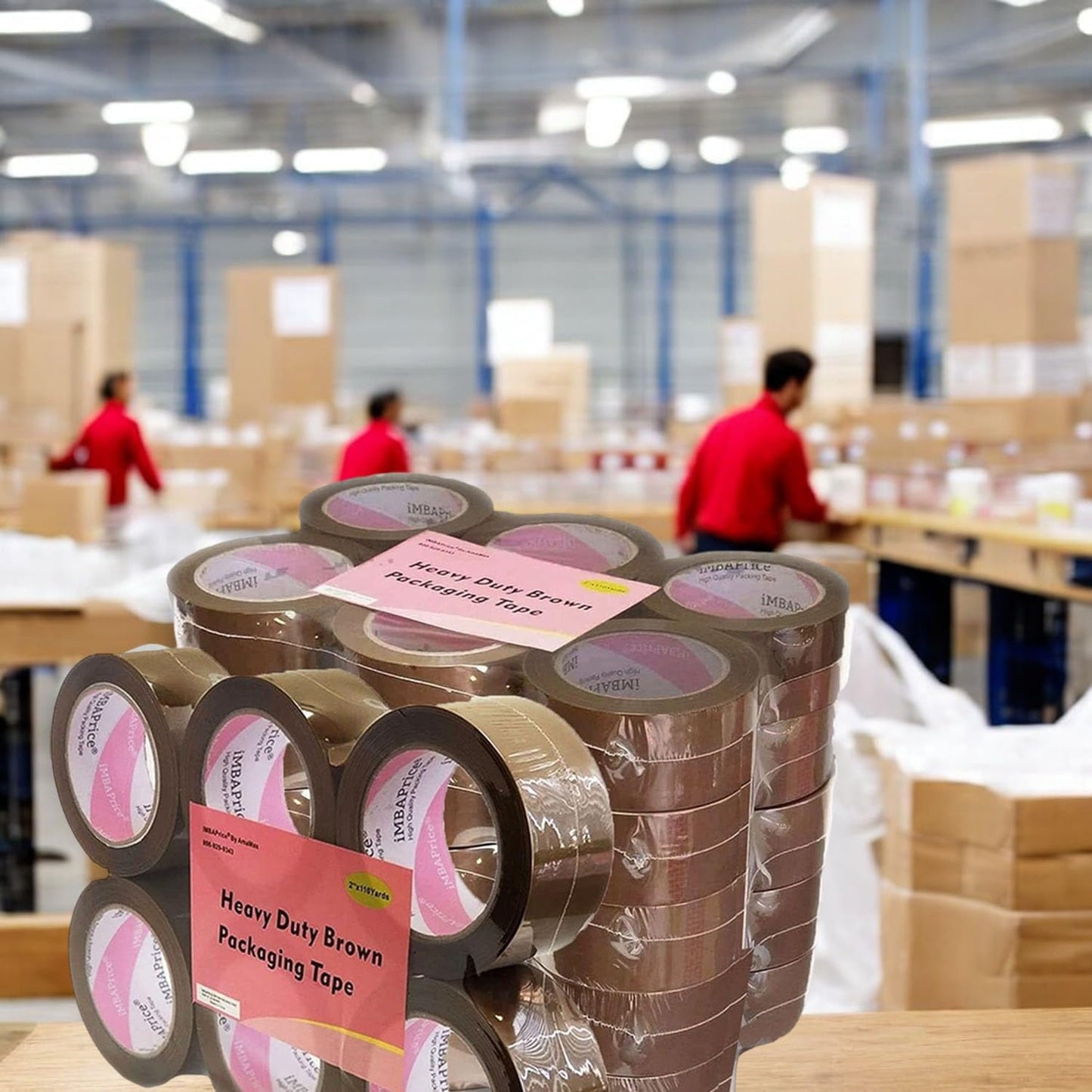 iMBAPrice 2-inches Brown Sealing Tape 6 Roll of 110 Yards (6X 330 Feet) Long 2" Wide Tan/Brown Color Shipping Packaging Tape