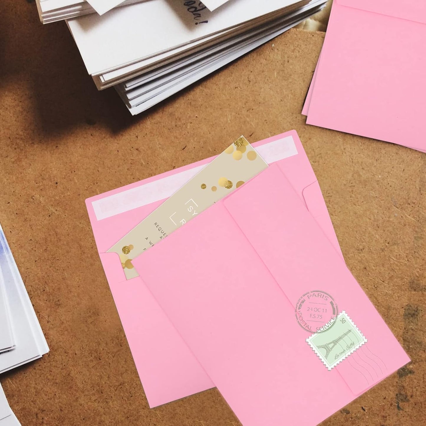 70 Packs A4 Envelope, Pink A4 Envelopes, 4x6 Photo Envelopes for Invitations, Envelopes Self Seal for Weddings, Baby Shower, Photos, Postcards, Greeting Cards, Mailing - Lumora Desk