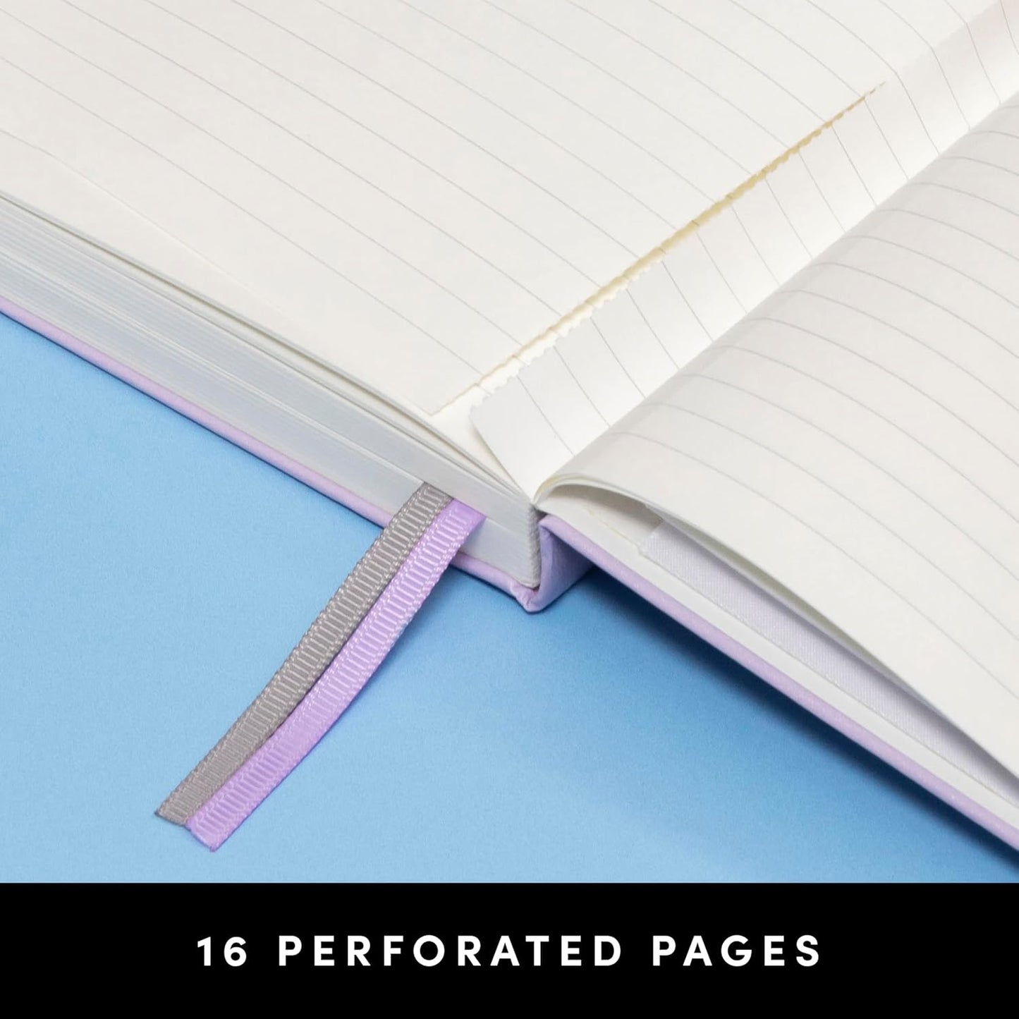 PAPERAGE Lined Journal Notebook, (Black), 252 Pages, Medium 5.6 in x 8 in - 100 GSM Thick Paper – Hardcover Journaling Notebook for Work, School & Note Taking