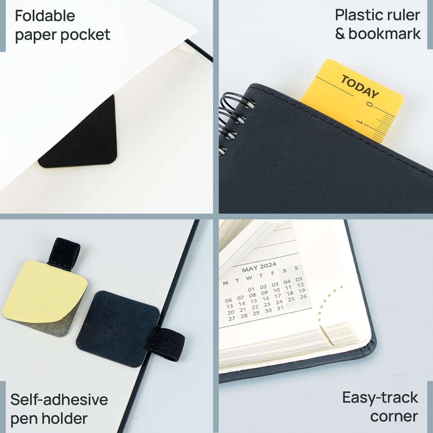 POPRUN 2026 Planner (Medium - 6.5'' x 8.5'') with Hourly Schedule, Vertical Layout - 2026 Weekly Calendar (Jan. 2026 - Dec.2026) for Time Management, Monthly Tabs, Spiral Bound, Soft Cover - Burgundy Red