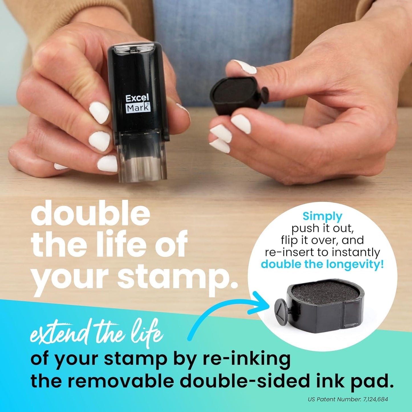 ExcelMark Round Teacher Stamp - Purr-FECT! - RED Ink