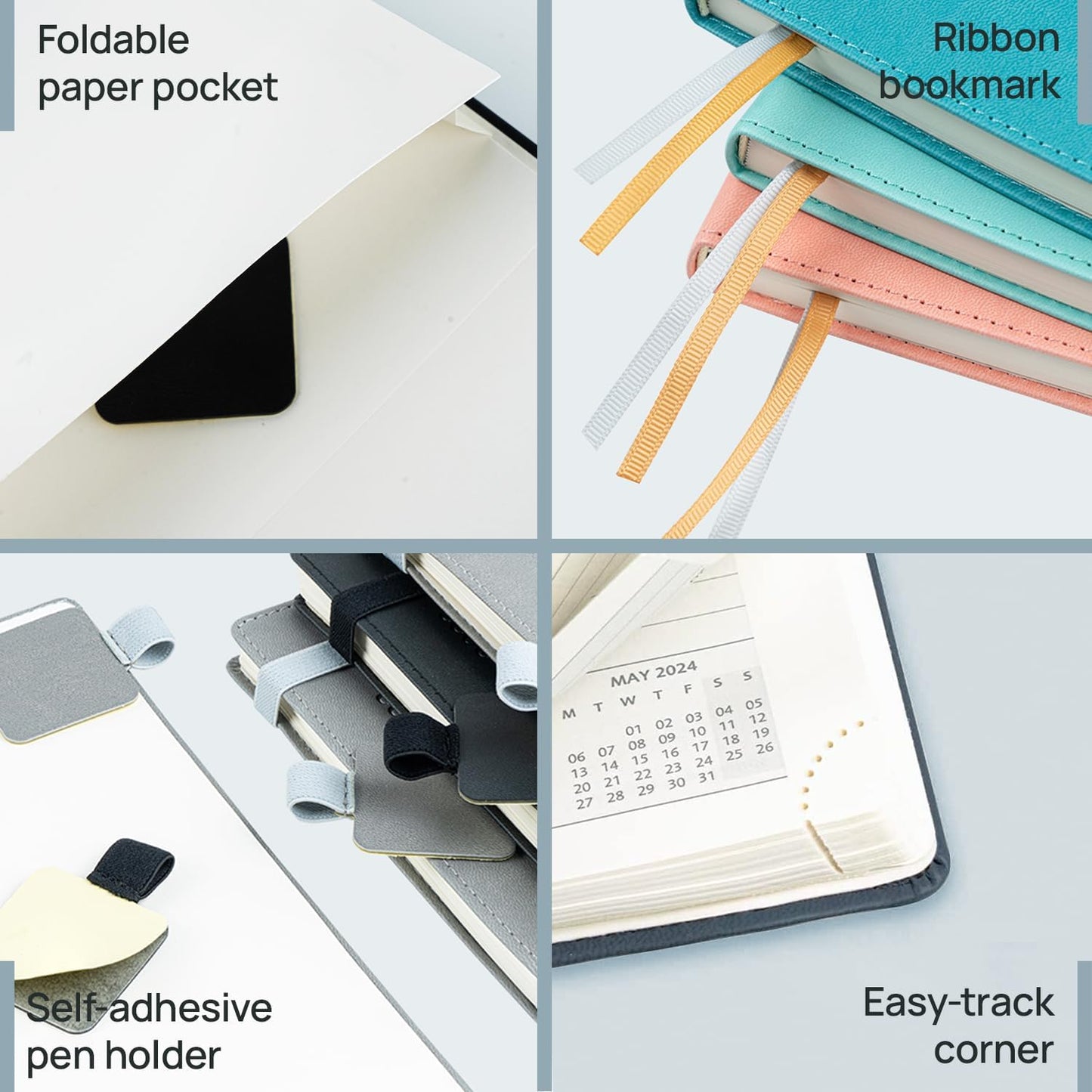 POPRUN 2026 Planner (Medium - 6.5'' x 8.5'') - 2026 Weekly Calendar ((Jan. 2026 - Dec. 2026) with Hourly Time Slots, Weekly/Monthly Appointment Book for Time Management - Leather Soft Cover - Night Sky Blue