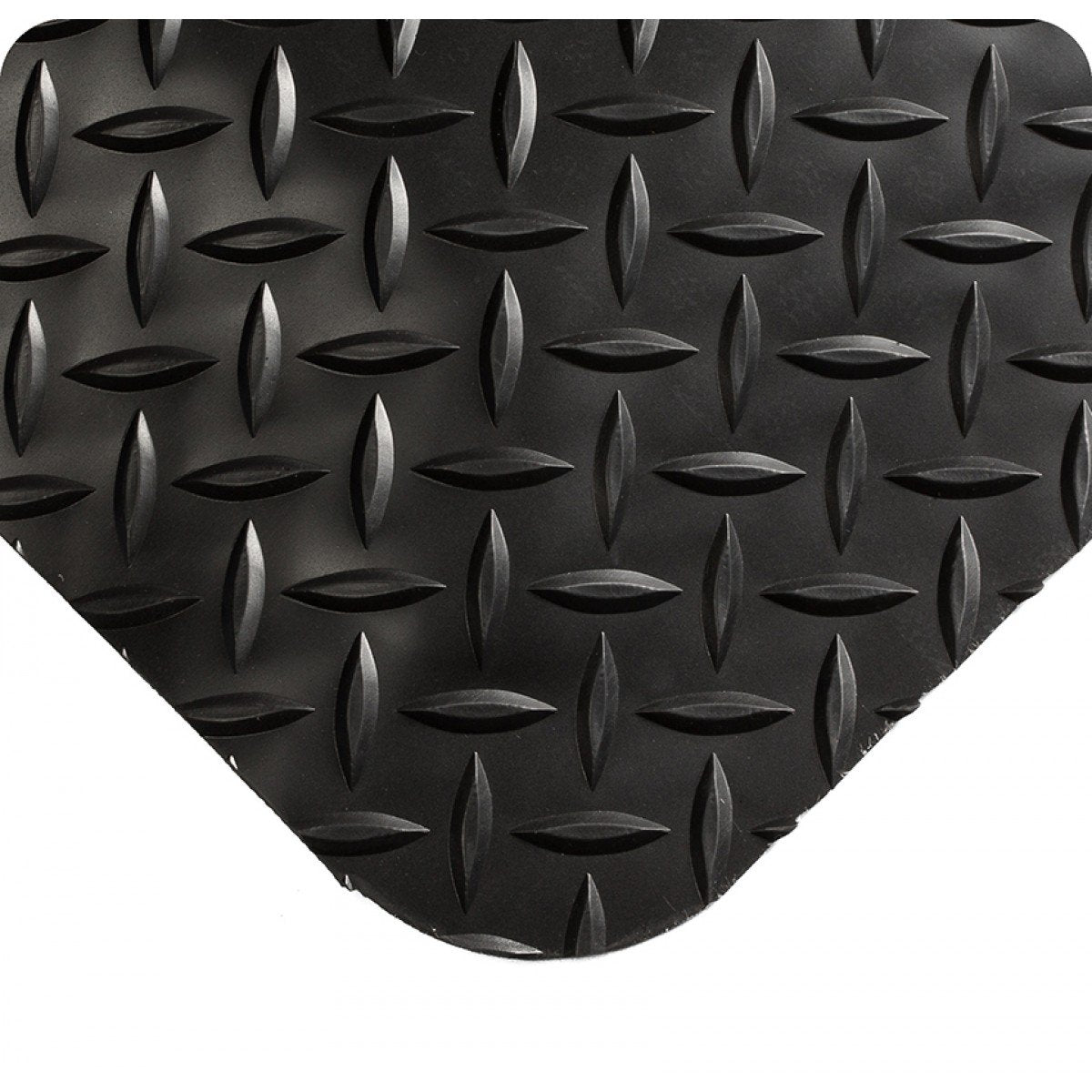 Wearwell 414.1516x3x8BK Diamond-Plate SpongeCote UltraSoft Mat, 8' Length x 3' Width x 15/16" Thick, Black