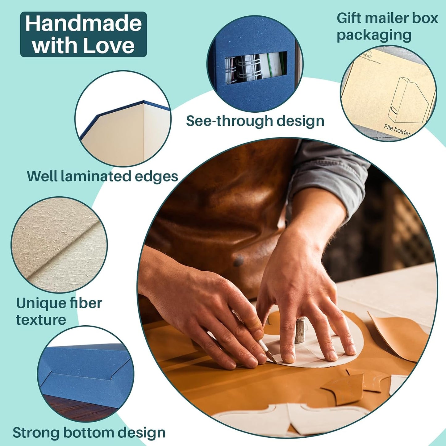 Magazine Holder - File Holder and Desk Organizer, Paperboard Book Organizer and Storage Box for Documents, Magazine Holder Rack for Classroom, Home, and Office (Classic Blue, 4-Pack)