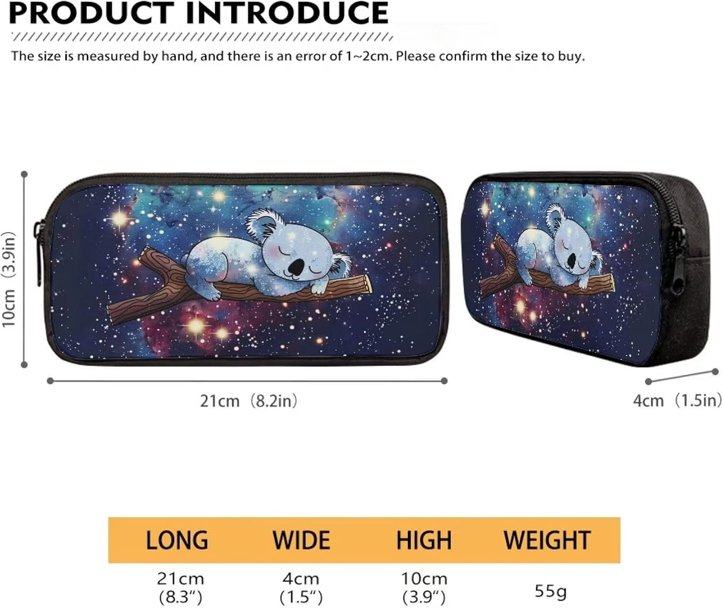 Upetstory Galaxy Koala Pencil Case for Kids Girls 4-6 8-10 14-16 School Pencil Pouch Pen Bags Washable Pencil Holder Portable Carrying Case Women Cosmetic Bags School Office