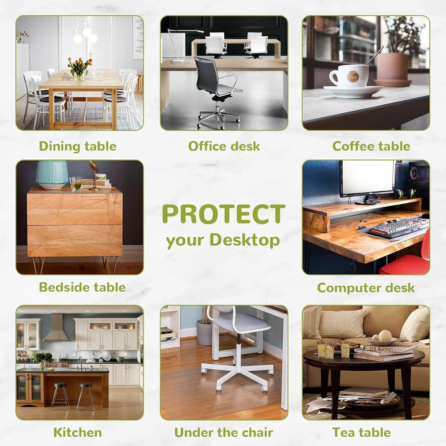 32 x 60 Inch Clear Table Cover Protector, Clear Table Protector for Dining Room Table, 1.5mm Plastic Table Cover, Waterproof Table Pad for Kitchen, Office