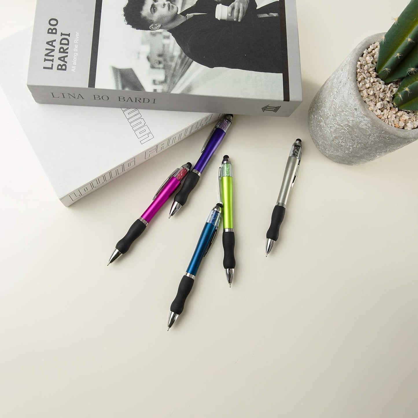 MiSiBao Ballpoint Writing Pens,14 pack (10 count+4 refills) with Stylus Tips 1mm Medium Point Pen Black Ink Pen Stylus Pens for iPads