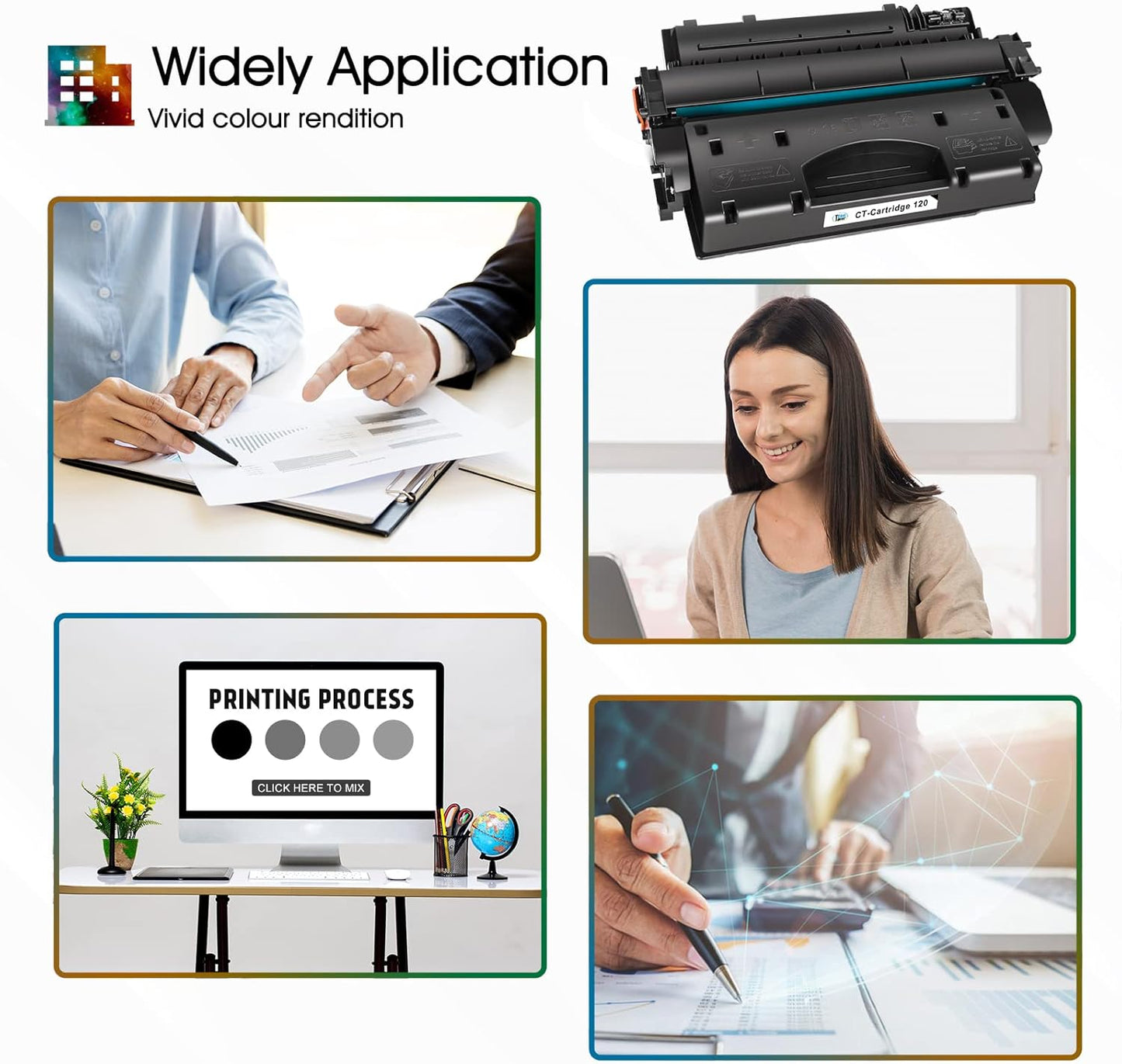 Cool Toner Compatible Toner Cartridges Replacement for Canon 120 cartridges 120 CRG-120 for Canon imageCLASS D1120 D1550 D1150 D1320 D1350 D1520 D1100 D1370 D1180 D1170 MF6680DN MF417dw Black 2-Pack