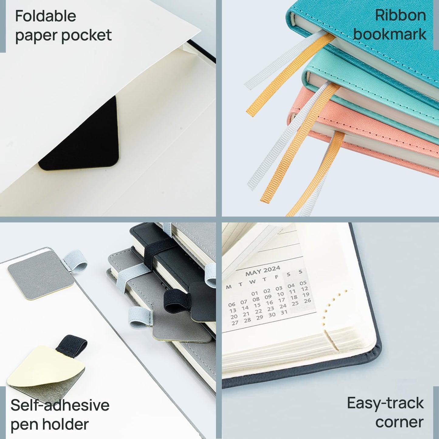 POPRUN 2026 Planner (Large - 8.5'' x 10.5'') - 2026 Weekly Calendar (Jan. 2026 - Dec. 2026) with Hourly Time Slots, Weekly/Monthly Appointment Book for Time Management - Leather Soft Cover - Green